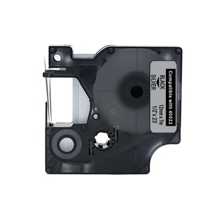 Tape 12mm Svart på Silver - Lyreco - Kontorsmaskiner - Märkmaskiner och tape - Tape - Dymo D1