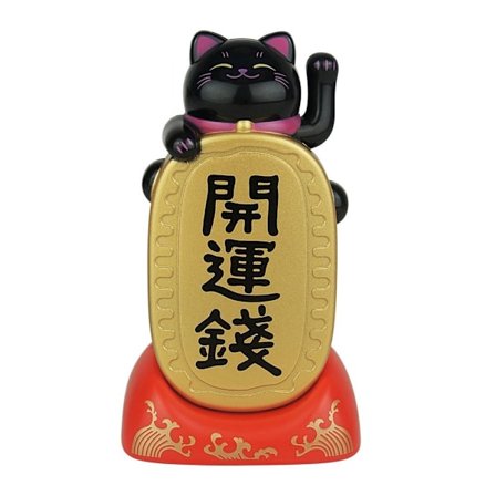 Lucky Cat Form Maneki Neko SVART AA