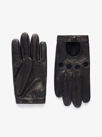 John Henric Men's Schwarze Lederhandschuhe Size 8,5