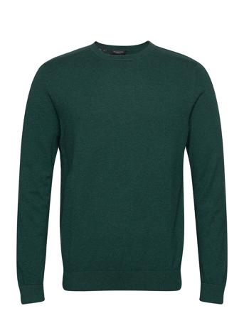 Slhberg Crew Neck B Neulepaita Pyöreä Kaula-aukko Sininen Selected Homme