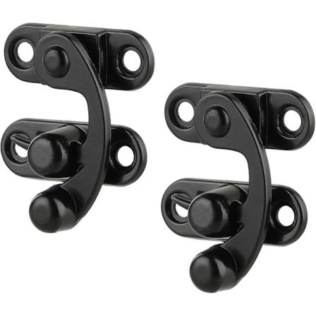 2 kpl Antiikkikoukku Hasp Lukko Vintage-tyyli Vasen Oikea Vaihtolukko Koukku Musta Sinkki WVX