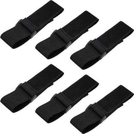 6 kpl Pyöräilyhousujen lahkeenpidike Joustava pyörän turvavyö Kalastusnilkan housujen pidike Joustava nilkkahihna ulkoiluun Musta