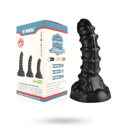 X-Men Ribbed Anal Dildo M 22.5 cm - Vuxen.se - Stor butt plugg, stor dildo