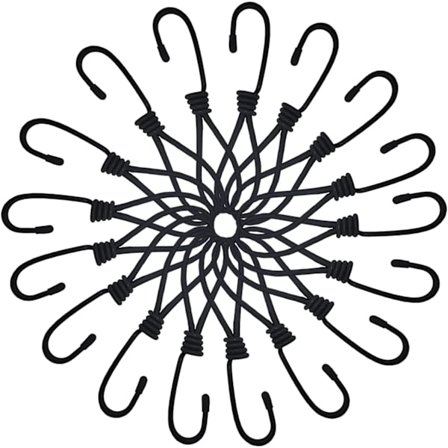 30 Stykker Strikkstrikker med Kroker, 16cm Gummistrikker, Strikkstrikker for Fiksering av Presenning, Camping, Telt, Paviljong