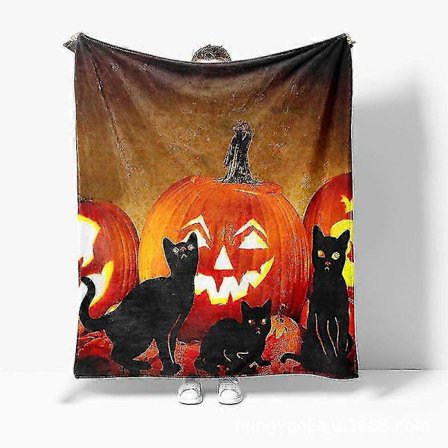 Halloween Julklappar Dekoration Flanell Digitaltryckt Filt Filt för Tupplurar