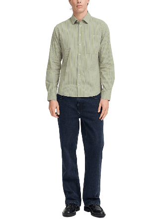 Casual Friday Cffreddi Ls Small Striped Shirt Skjortor Herr Grön XL