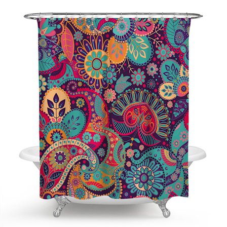 Mandala Etnisk Dekor Duschdraperi Retro Geometriskt Rund Mönster