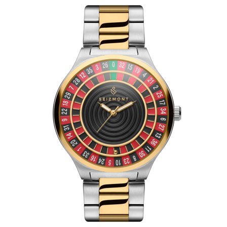 Ace | Rouletteklocka i rostfritt stål med silver- och guldfärgad finish och kvartsurverk för män - Armbandsur