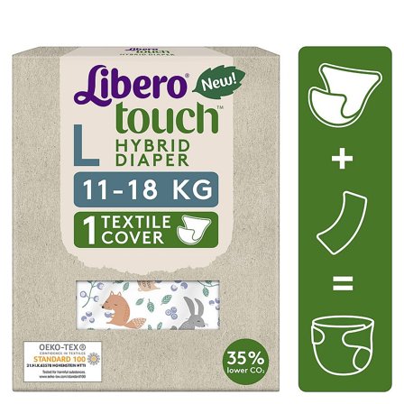 Libero Touch Hybrid Bleovertræk Str. L, 1 stk., Børn & Forældre, Bleer, Stofbleer