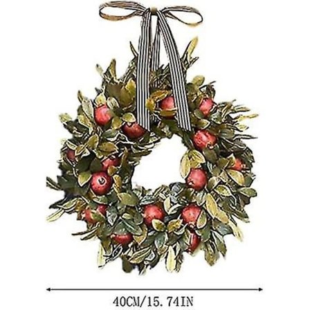 Landlig Rosa Hortensia Krans Dørpynt Sommer Forår Dørhængere Julefest Dekorationer Forsyninger Hus - 40cm