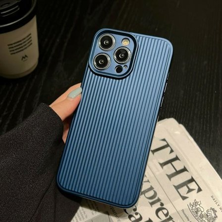 För Iphone 14 Pro Max Stripes Textured Cell Phone Cover Galvanisering Mjukt Tpu- case