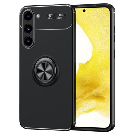Samsung Galaxy S23:n musta kuori rengaskotelolla