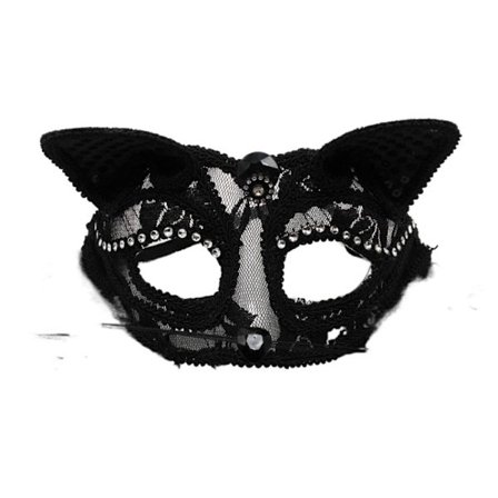 Lace Masquerade Eye Mask Half Face Lace Cat Mask D D