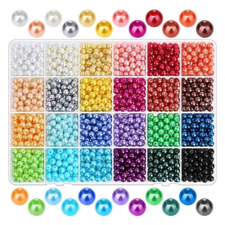 1680 stk 6mm 24 farger runde perler perler med hull for smykker Making løs avstandsperler for juvel