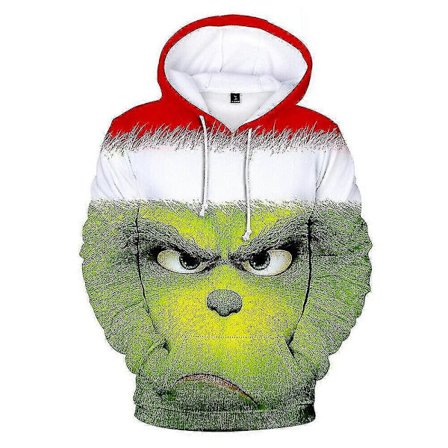 3D Grinch Huppari Miehet Naiset Rento Hupullinen Pusero Collegepaita Ystävät Joulu Lahja Qzn