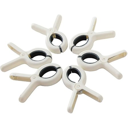 6 stk. stærke klemmer til tøj - store klemmer til tøj i plast med bløde klemmer