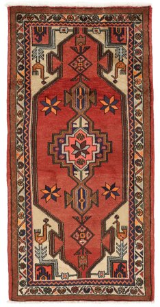 Tappeto Hamadan 80X163 Rosso Scuro/Nero (Lana, Persia)