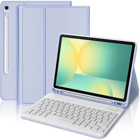Coque Tangentbord - E.F.CONNECTION - för Samsung Galaxy Tab S10 FE / S9 FE (10,9") Syntetiskt läder Lavendel - Bluetooth Tangentbord