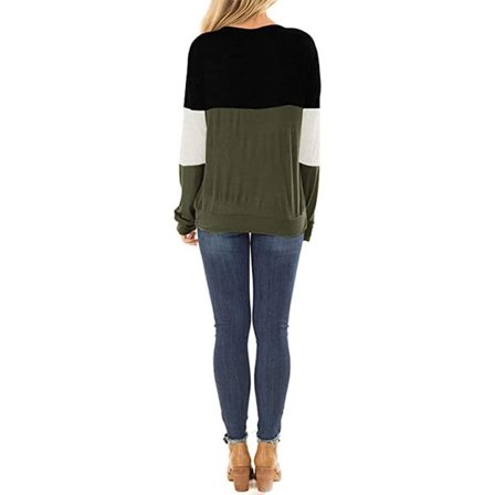 IC Topstype Naisten pitkähihainen tunika Color Block Cutout