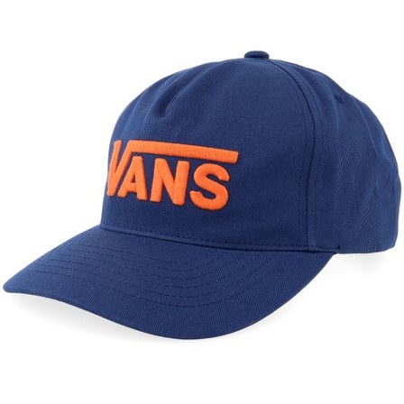 Vans - Blå adjustable Keps - Drop V Logo Deep Indigo/Orange Adjustable @ Hatstore
