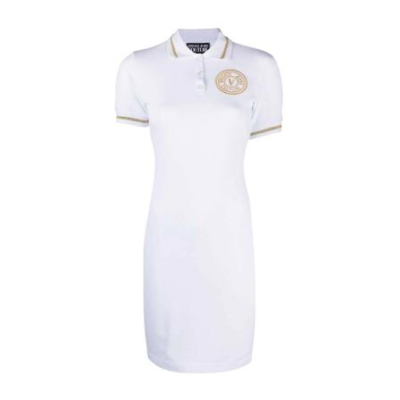 Versace Jeans Couture, 72Haot 04Cj 01Tg 03 Dress Biały, Kobieta, Rozmiar: S
