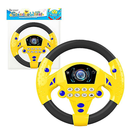 Simuleringskørsel Billegetøj Rat Børn Baby Interaktive Legetøj Stor Størrelse Simulering Bil Med Sugekop(blå)