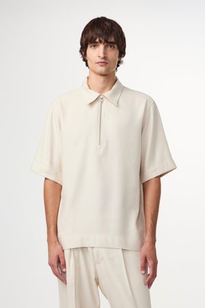 NN07 Bruno 1808 Polo male White Linen Blend