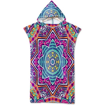 1 stk Boho Poncho Strandhåndkle, Sports Surfing Hette Trykt Badehåndkle Robe