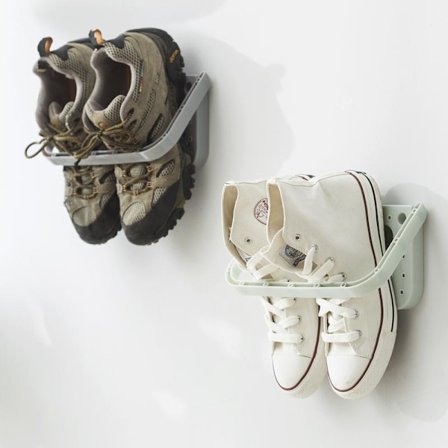 4-pack hopfällbart väggmonterat skoställ, hopfällbart skoställ hängande hylla för skoförvaring, 4 st vita{HH}