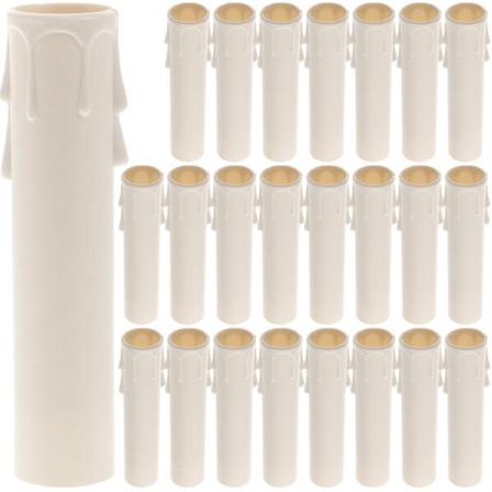 24 stk. Lysekrone Base Lysdæksler Høje Lysfatninger Lysærmer (22x105mm) Hvid 10.5X2.3 White 10.5X2.3CM