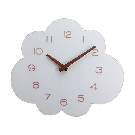 Pilvenmuotoinen seinäkello 12 tuuman seinäkoriste makuuhuoneeseen, olohuoneeseen, lastenhuoneeseen (FMY)