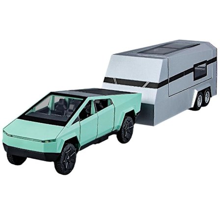 1:32 Tesla Cybertruck Pickup Caravan Modelbil i Die-Cast med Lyd og Lys - Legetøj til Børn - Boris