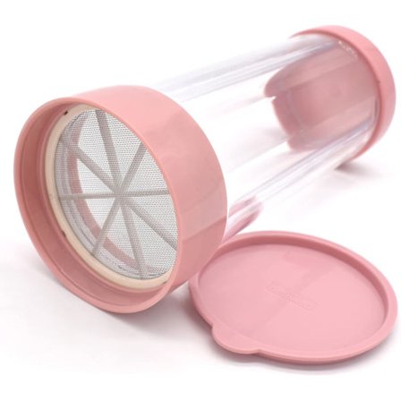 Pulveriseret Sukker Drysser/Melmølle/Sigte, fintmasket med låg, til chokoladepulver/mel/krydderier, til bagning