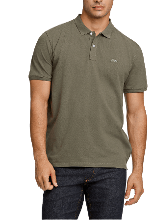 Lindbergh Polo tee S/S T-shirts Herr Grön L