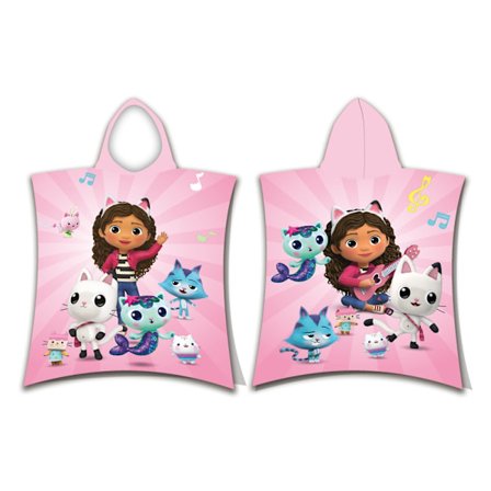Gabby's Dollhouse gitarr strandhandduk poncho 50x115 cm