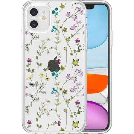 Gennemsigtigt blomsteret cover kompatibelt (6.1”) Sødt blomsterbeskyttende bumper cover til iPhone 11 - Gennemsigtigt