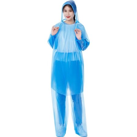 Engångsregnrocksset Plus Size Vuxenregnponchos med dragsko keps Lätt regnkläder med stövelöverdrag för utomhusvandring