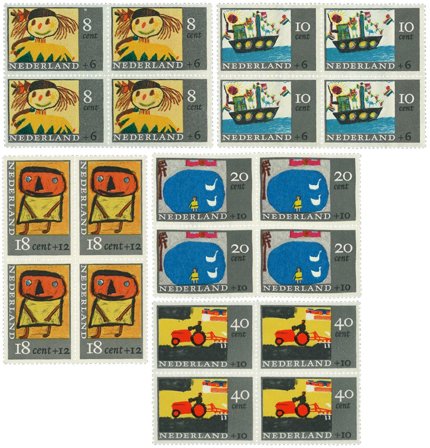 Holland 1965 - NVPH 849-853 - 4-blokke - Postfrisk