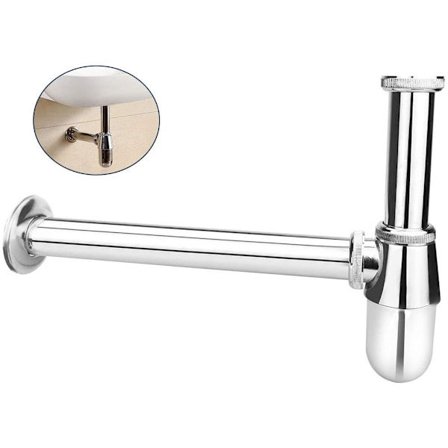 Rustfritt stål L-formet design krombelagt vask anti-lukt