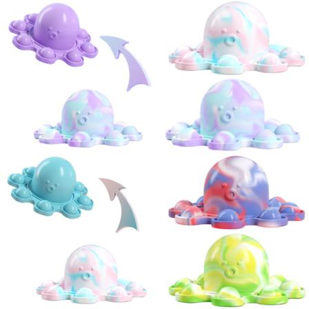 Dubbelsidig Flip Toy Octopus Pendant Barnspelleksaker