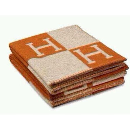 H-bogstav tæppe moderne enkel imitation cashmere uld strikket tæppe