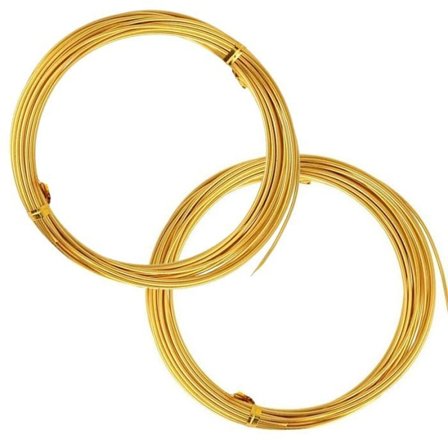 2 aluminiumsledninger 5 m x 1,5 mm - gyldne