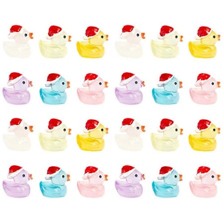 24 stk. Mini Resin And Statuer Små Ender Miniatyrfigurer Selvlysende Andefigurer