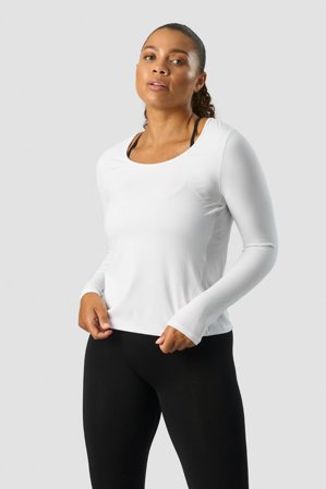 ICANIWILL - Everyday Tech Long Sleeve White - Langærmet - Damer - Træningstøj fra ICIW