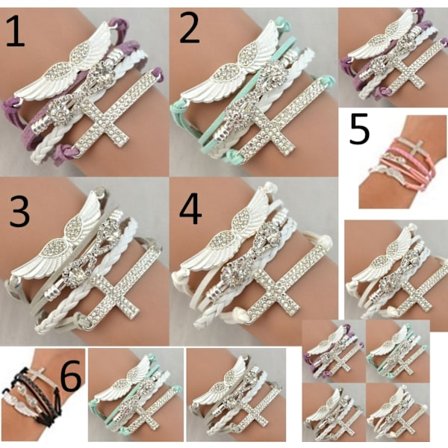 Nahka-ranneke timantteja ja enkelin siivet