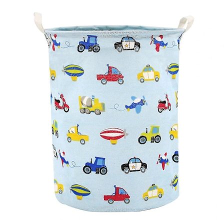 Laundry Basket Large Canvas Laundry Basket Waterproof Fabric Cylindrical Laundry Hamper Storage Basket with Handles, Decorative and Practical for 