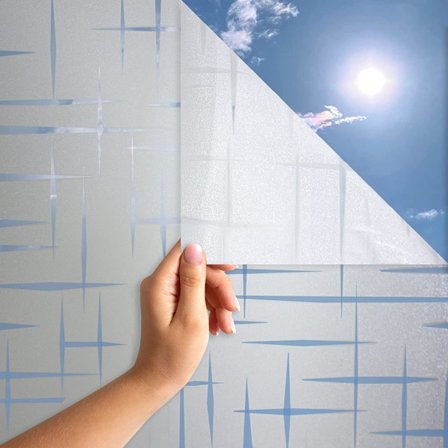 Vindusfilm med stjerner for privatliv [45x100cm] med e-bok og tips -