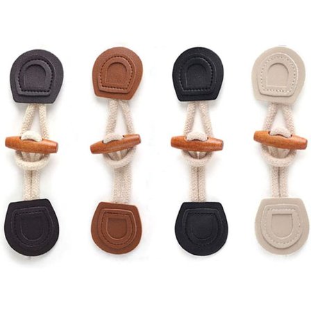 Hornknapp 16 par tre PU lær hornknapper Toggle knapp