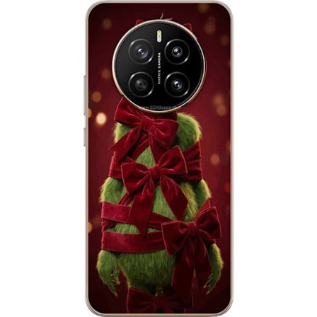 Yhteensopiva Puhelinkuori Honor Honor Magic7 Grinchi-hahmo koristeltu punaisilla samettinauhoilla juhlavassa studiossa, leikkisällä ja humoristisell