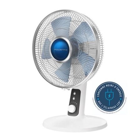 ROWENTA Bordsfläkt, 4 hastigheter, Kraftfull, Tyst, Miljöeffektiv, Turbo Boost, Automatisk oscillation VU2731F0